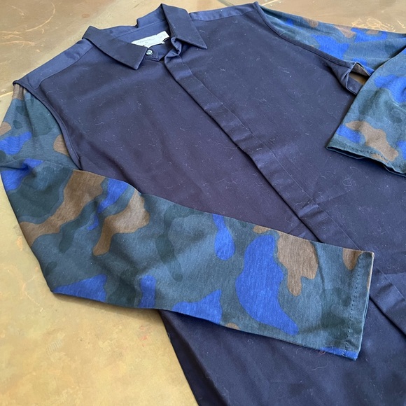 3.1 Phillip Lim for Target Men’s Buttoned Shirt with Soft Camo Sleeves Size S - Picture 4 of 8